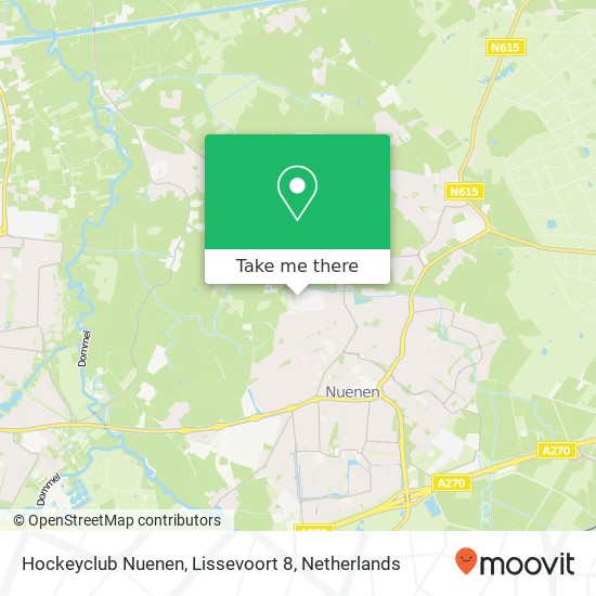 Hockeyclub Nuenen, Lissevoort 8 map