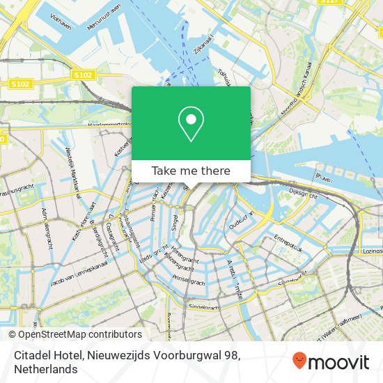 Citadel Hotel, Nieuwezijds Voorburgwal 98 Karte