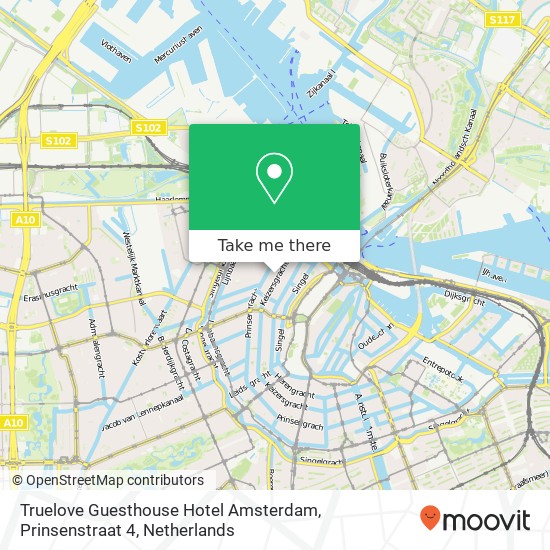 Truelove Guesthouse Hotel Amsterdam, Prinsenstraat 4 map
