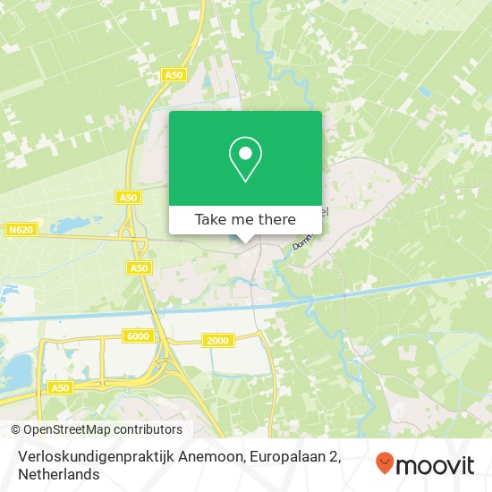 Verloskundigenpraktijk Anemoon, Europalaan 2 map