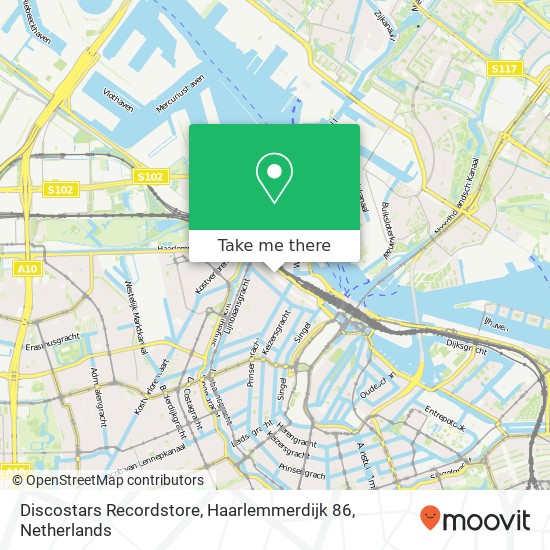 Discostars Recordstore, Haarlemmerdijk 86 map