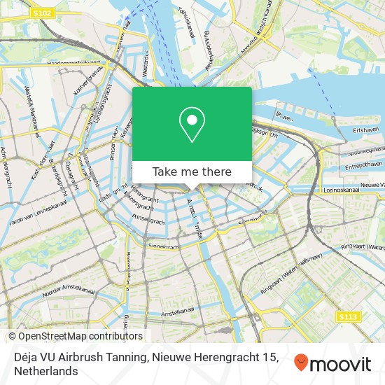 Déja VU Airbrush Tanning, Nieuwe Herengracht 15 map