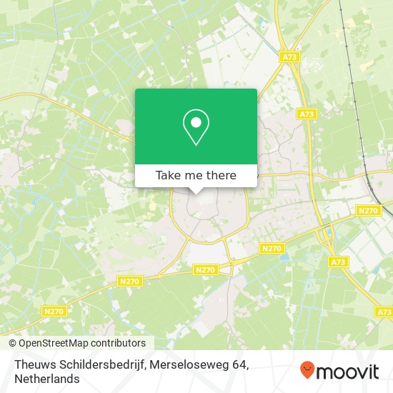 Theuws Schildersbedrijf, Merseloseweg 64 map