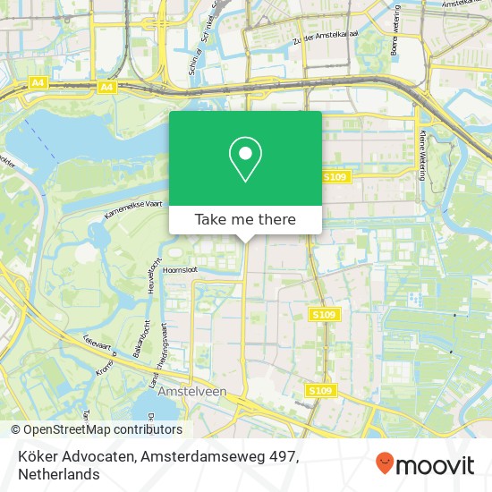 Köker Advocaten, Amsterdamseweg 497 map