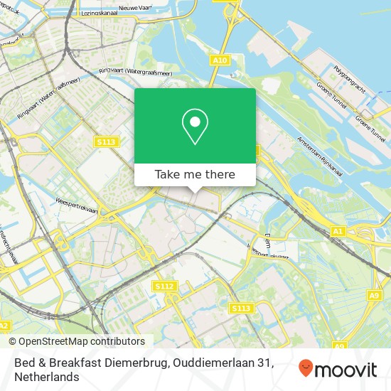 Bed & Breakfast Diemerbrug, Ouddiemerlaan 31 map