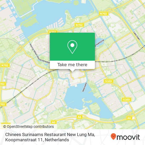 Chinees Surinaams Restaurant New Lung Ma, Koopmanstraat 11 map