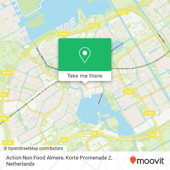 Action Non Food Almere, Korte Promenade 2 map