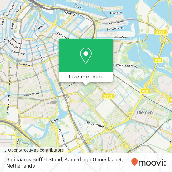 Surinaams Buffet Stand, Kamerlingh Onneslaan 9 map