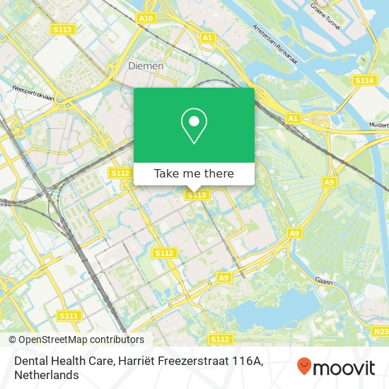 Dental Health Care, Harriët Freezerstraat 116A map