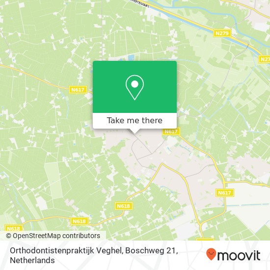 Orthodontistenpraktijk Veghel, Boschweg 21 map