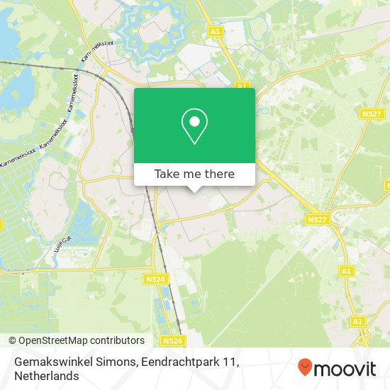 Gemakswinkel Simons, Eendrachtpark 11 map