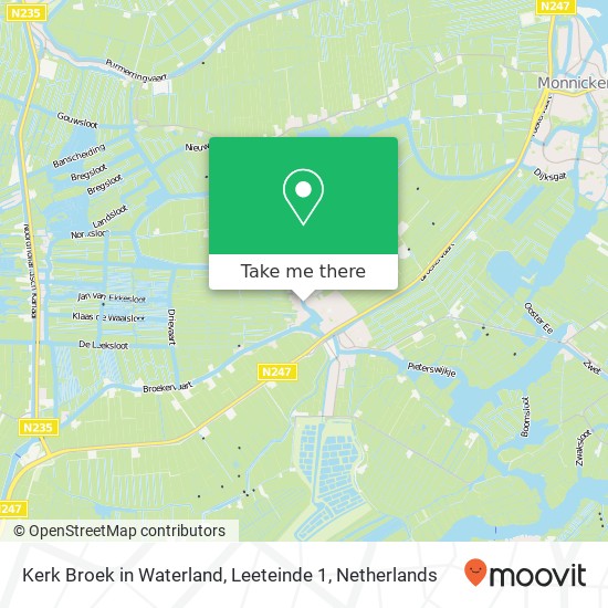 Kerk Broek in Waterland, Leeteinde 1 map