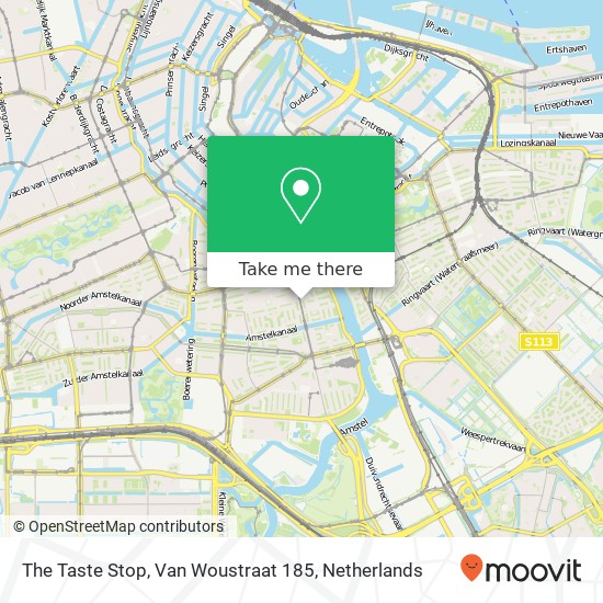 The Taste Stop, Van Woustraat 185 map