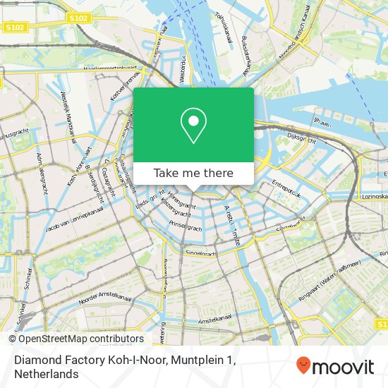 Diamond Factory Koh-I-Noor, Muntplein 1 map