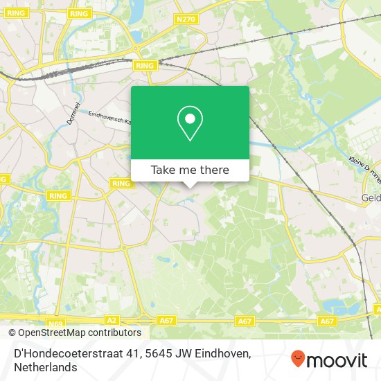 D'Hondecoeterstraat 41, 5645 JW Eindhoven map