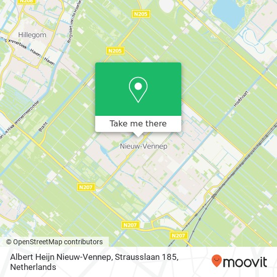 Albert Heijn Nieuw-Vennep, Strausslaan 185 map