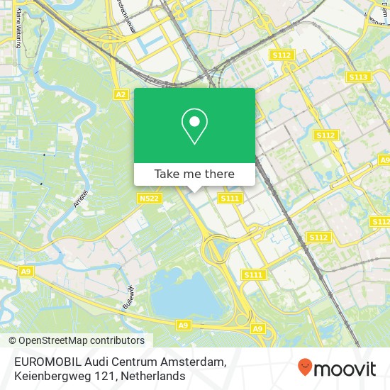 EUROMOBIL Audi Centrum Amsterdam, Keienbergweg 121 Karte
