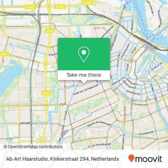 Ab-Art Haarstudio, Kinkerstraat 294 map