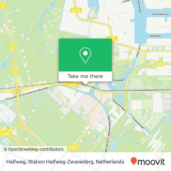 Halfweg, Station Halfweg-Zwanenbrg map
