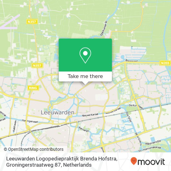 Leeuwarden Logopediepraktijk Brenda Hofstra, Groningerstraatweg 87 map
