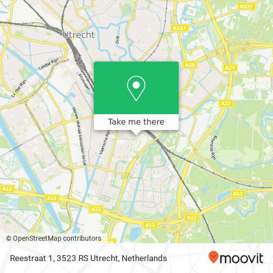Reestraat 1, 3523 RS Utrecht map