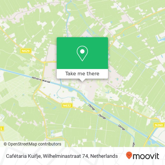 Cafétaria Kuifje, Wilhelminastraat 74 map