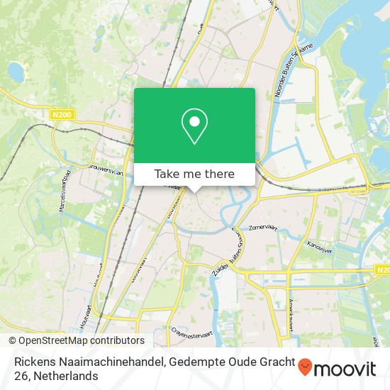 Rickens Naaimachinehandel, Gedempte Oude Gracht 26 map