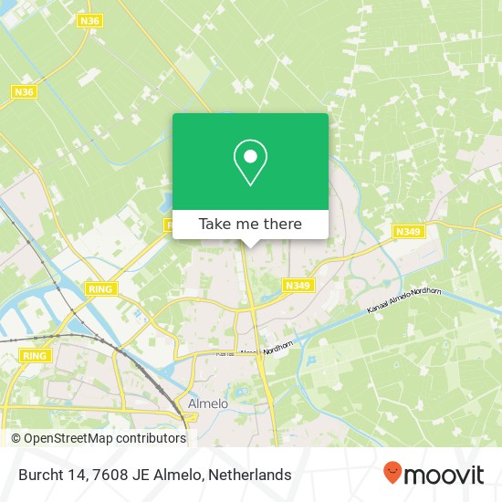 Burcht 14, 7608 JE Almelo map