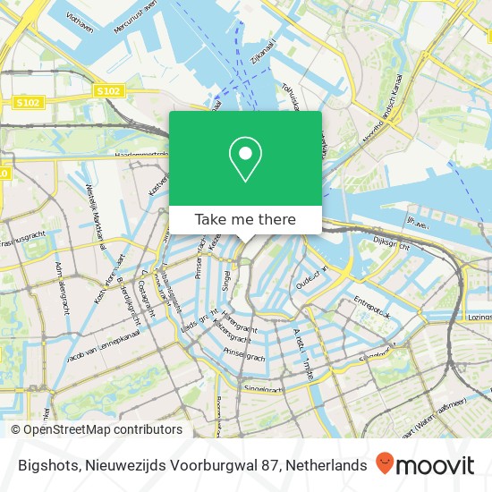 Bigshots, Nieuwezijds Voorburgwal 87 Karte