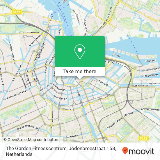 The Garden Fitnesscentrum, Jodenbreestraat 158 map
