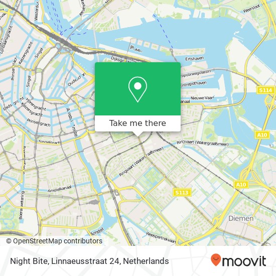 Night Bite, Linnaeusstraat 24 map