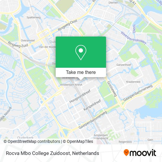 Rocva Mbo College Zuidoost map