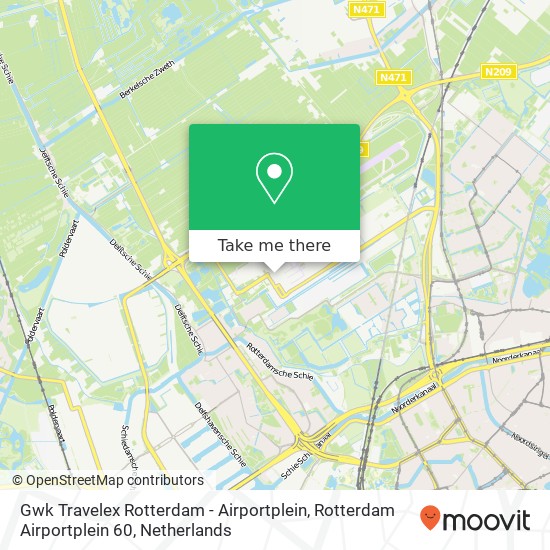 Gwk Travelex Rotterdam - Airportplein, Rotterdam Airportplein 60 map