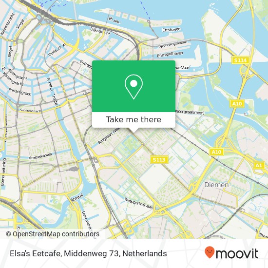 Elsa's Eetcafe, Middenweg 73 map