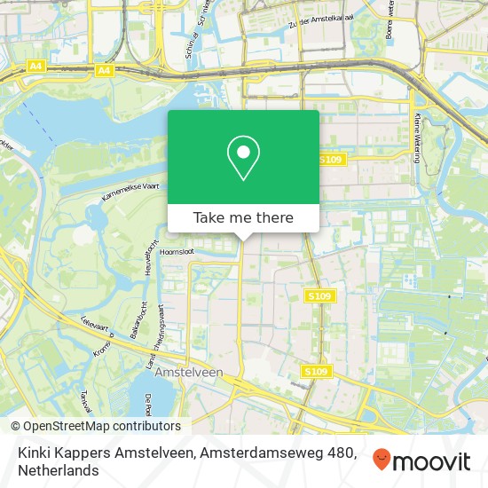 Kinki Kappers Amstelveen, Amsterdamseweg 480 Karte