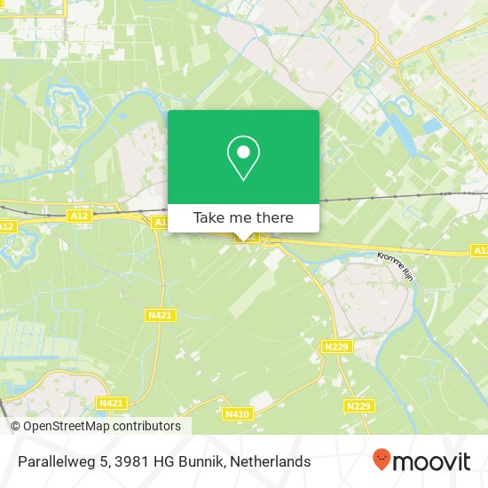 Parallelweg 5, 3981 HG Bunnik Karte