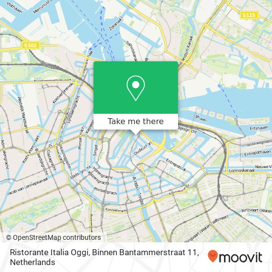 Ristorante Italia Oggi, Binnen Bantammerstraat 11 map