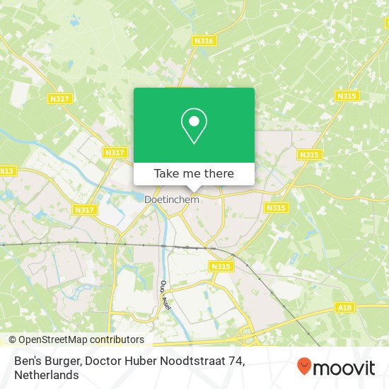 Ben's Burger, Doctor Huber Noodtstraat 74 map