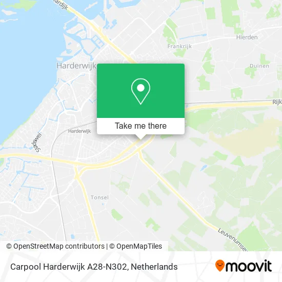 Carpool Harderwijk A28-N302 map