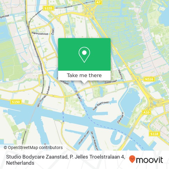 Studio Bodycare Zaanstad, P. Jelles Troelstralaan 4 map