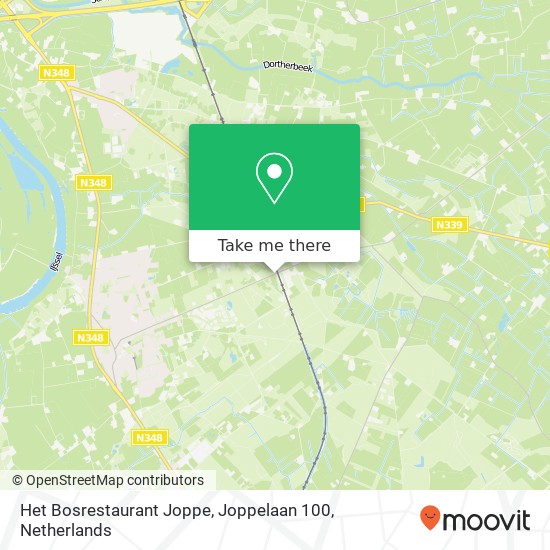 Het Bosrestaurant Joppe, Joppelaan 100 map