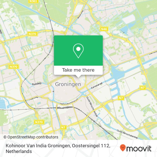 Kohinoor Van India Groningen, Oostersingel 112 Karte