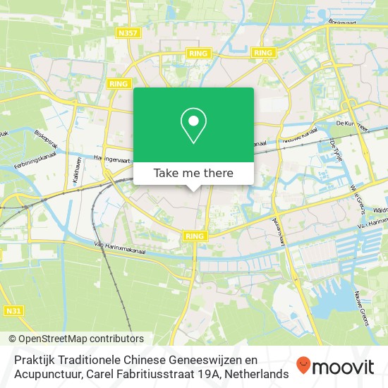 Praktijk Traditionele Chinese Geneeswijzen en Acupunctuur, Carel Fabritiusstraat 19A map