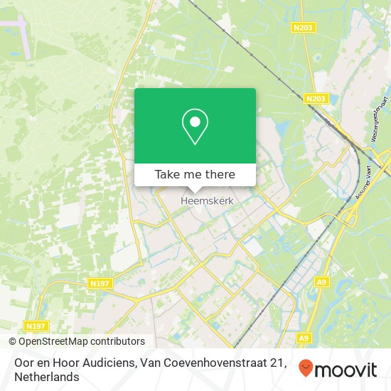 Oor en Hoor Audiciens, Van Coevenhovenstraat 21 Karte