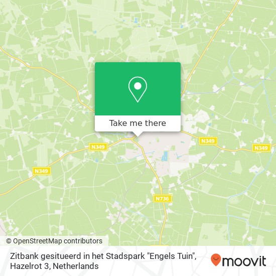 Zitbank gesitueerd in het Stadspark "Engels Tuin", Hazelrot 3 map