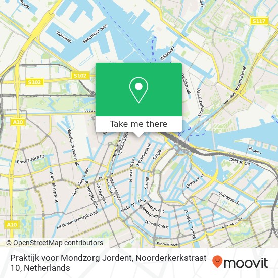 Praktijk voor Mondzorg Jordent, Noorderkerkstraat 10 map