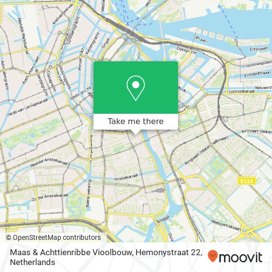Maas & Achttienribbe Vioolbouw, Hemonystraat 22 map