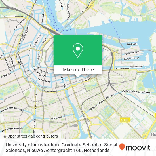 University of Amsterdam- Graduate School of Social Sciences, Nieuwe Achtergracht 166 Karte