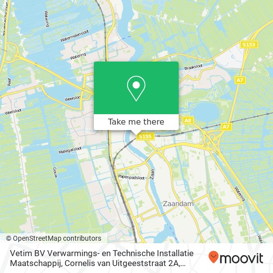 Vetim BV Verwarmings- en Technische Installatie Maatschappij, Cornelis van Uitgeeststraat 2A map