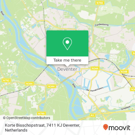 Korte Bisschopstraat, 7411 KJ Deventer map